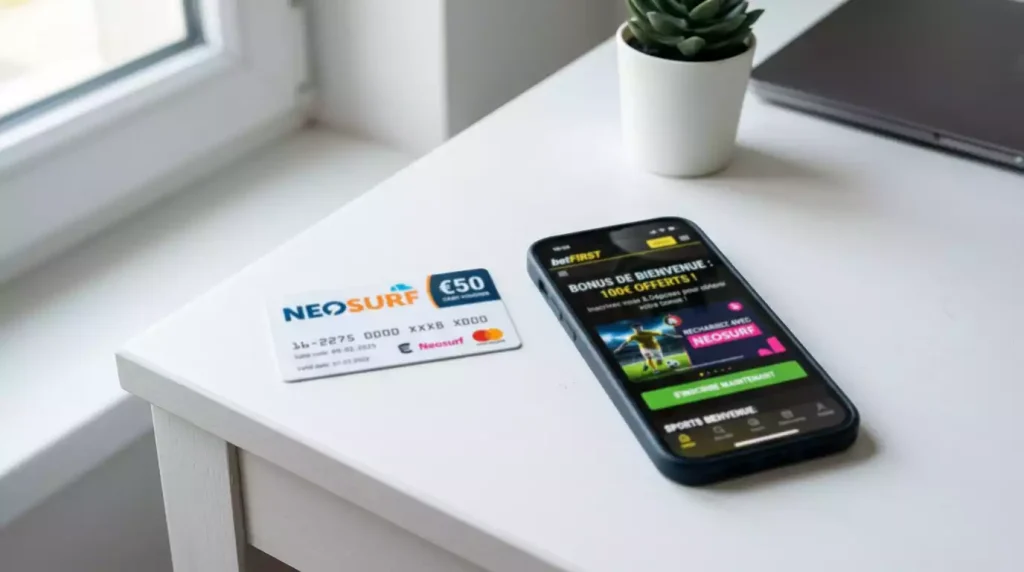 Offres de bonus de bienvenue accessibles avec un dépôt Neosurf chez les bookmakers agréés ANJ en France