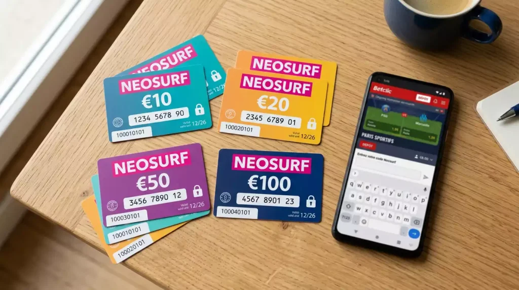 Tableau comparatif des montants minimums de dépôt Neosurf chez les bookmakers agréés ANJ en France