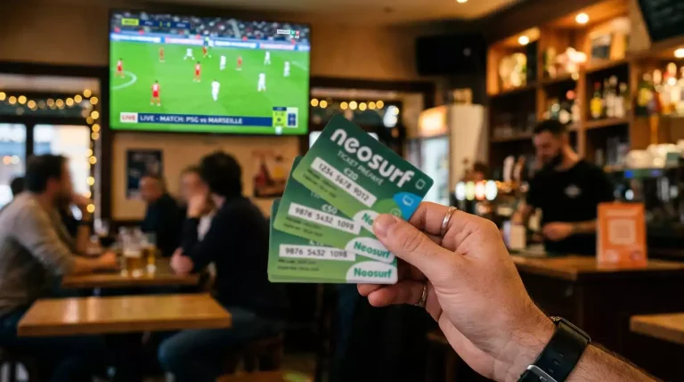 Illustration des plafonds de dépôt Neosurf pour les paris sportifs avec tickets de différents nominaux